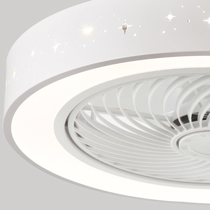 Ventola rotonda Light Light MODER MODER MODER METAL 1 Luce Luce Light in bianco