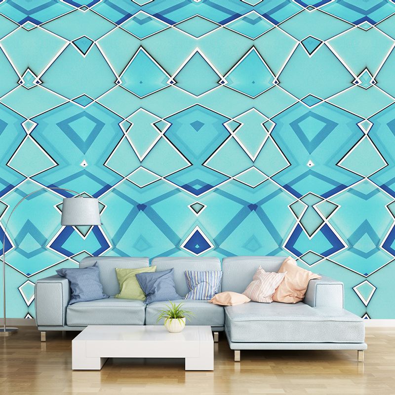 Geometry Pattern Removable Wall Mural for Living Room, Personalized Size Available
