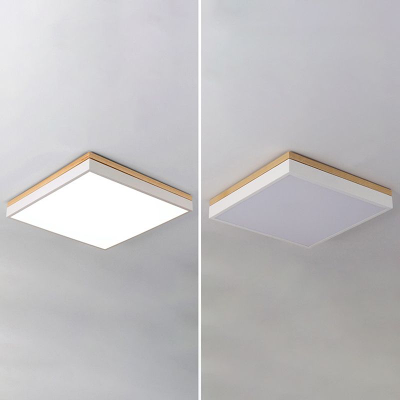 Plafonnier encastré carré en métal de style moderne, 1 tête, montage encastré mené