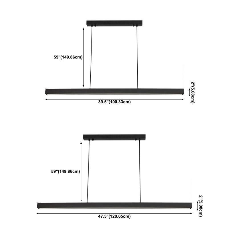 Linear Island Pendant Lights Modern Lighting Chandelier Metal 1 Light Island Lights