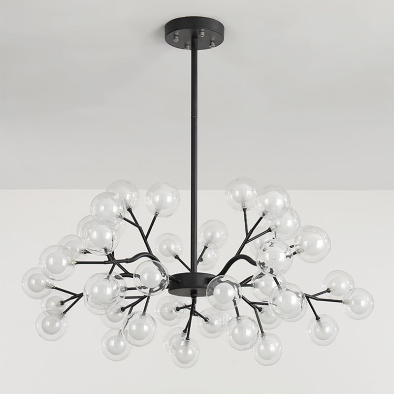 Multi Head Chandelier Light Fixtures Restaurant Glass Hanging Chandelier