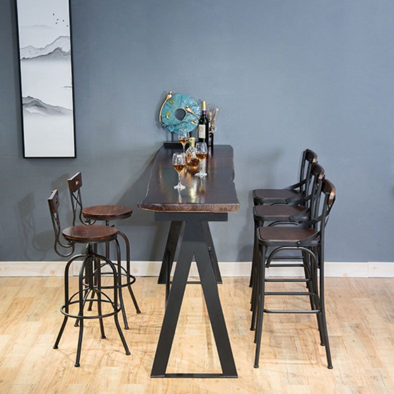 Industrial Style Bar Dining Table Cafe and Breakroom Bar Stool Table