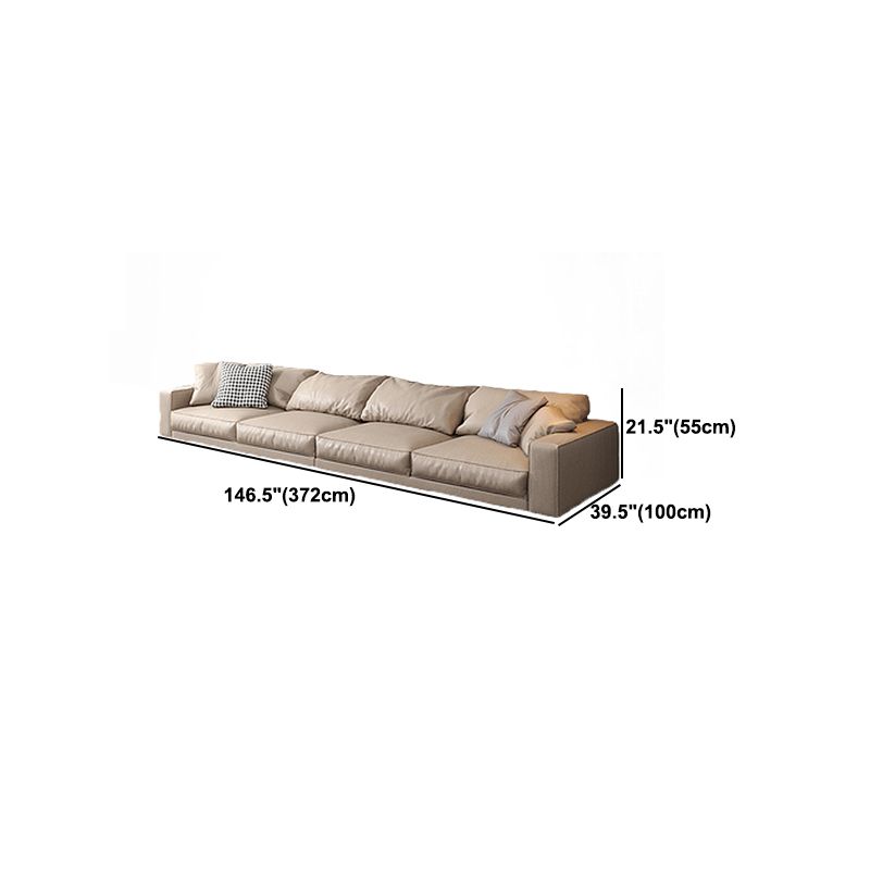 Pillowed Back Cushions Sectional Sofa, Square Arm Sectional Sofa,in Cream22"