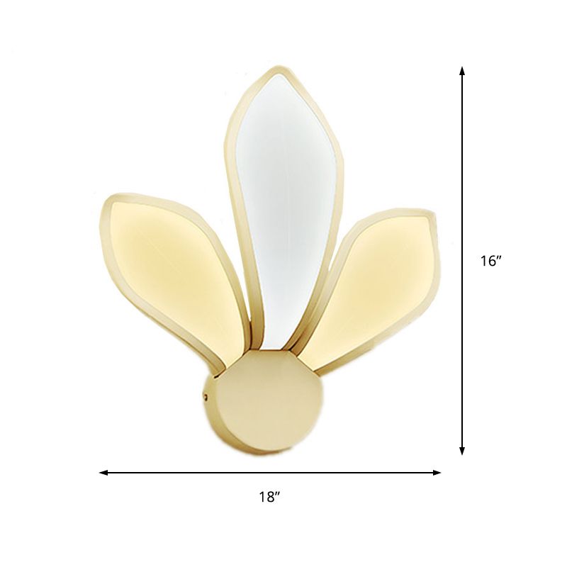 LED LED Petal Murce Sronce Simple Acrylique 3 LICTES Idées d'éclairage mural en Neutre / Blanc / CHAUX LUMIÈRE