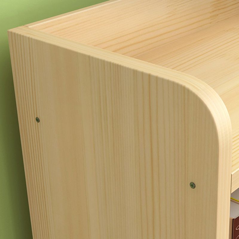 Closed Back Bookshelf Solid Wood Contemporary Style Natural Bookcase for Office