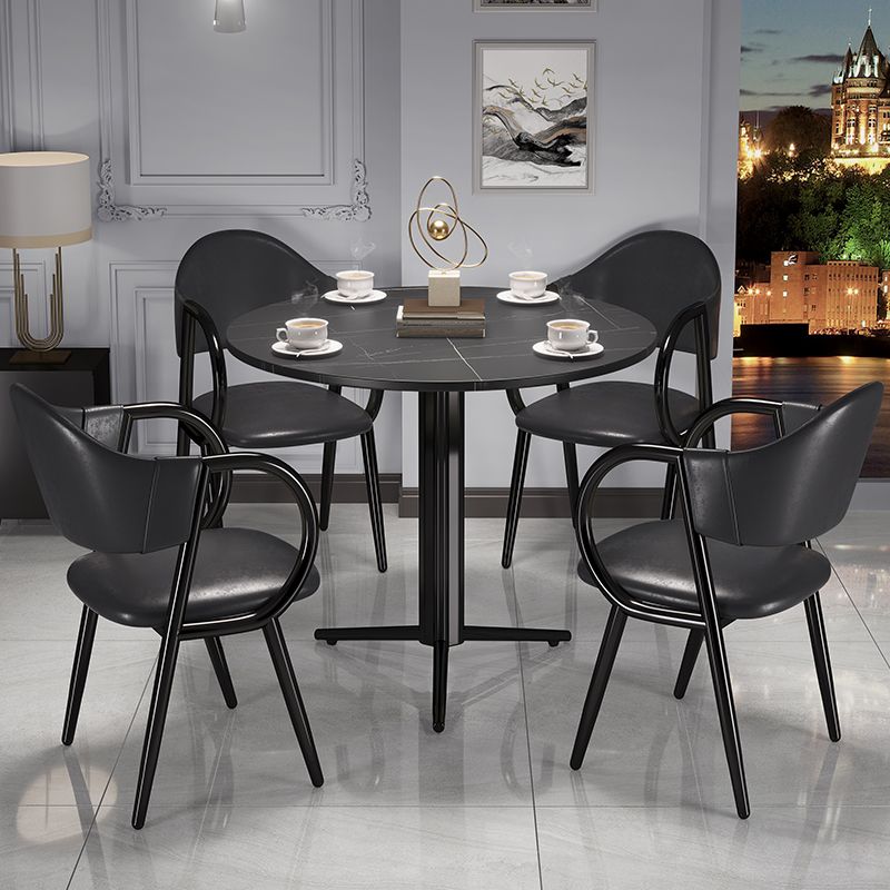 Stone Dining Table Traditional Luxury Dining Site Table with Tripod Base