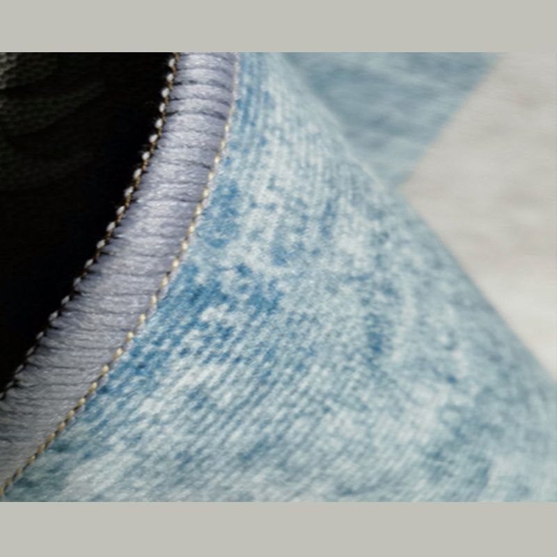 Grey Geometry Print Rug Polyester Contemporary Carpet Stain Resistant Area Rug for Living Room