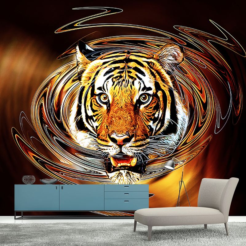 Illustration Tiger Wall Decal for Home Play Room Moisture Resistant, Made to Measure