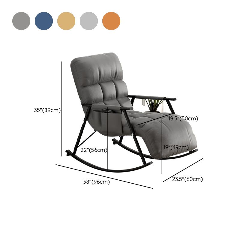 Modern Recliner Chair Pure Color Tufted Rocker Chair for Living Room