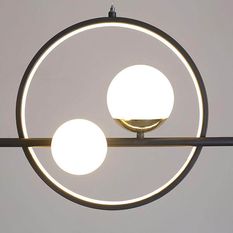 Éclairage de l'île Globe dans des lumières de l'île 7-Light de style moderne en noir