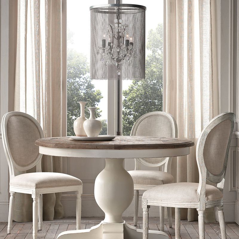 Kristal zwart hangende kroonluchter ronde 4 lichten rustieke hanglamp voor eetkamer