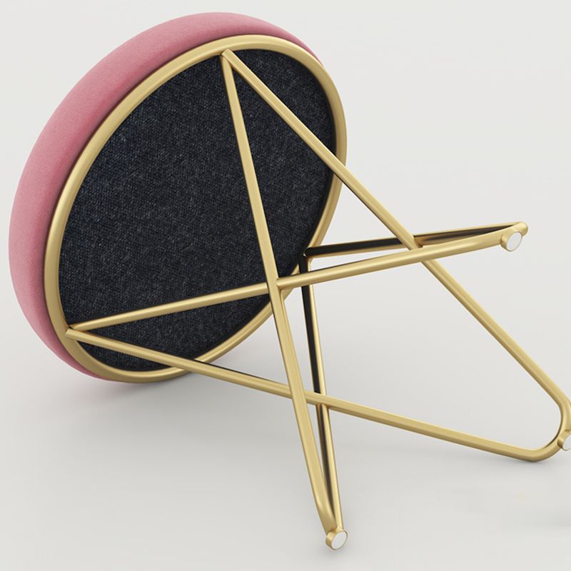 Gorgeous Velvet Pouf Ottoman Pure Color Stain Resistant Round Footstool Ottoman