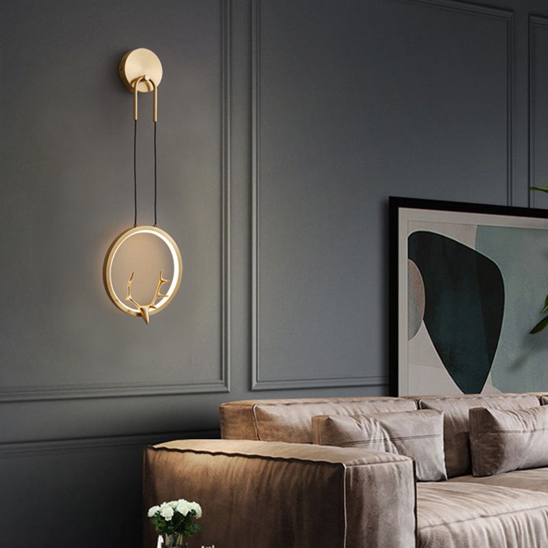Modern Linear Wall Mount Lighting Minimalist Metallic LED Wall Sconce for Sitting Room