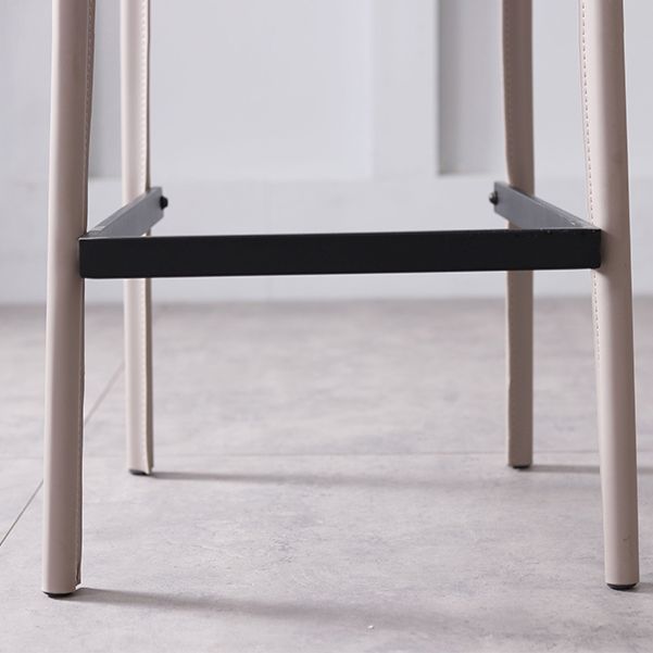 Glam Indoor Stools with Leather Legs Matte Finish Faux Leather Counter & Bar Stools