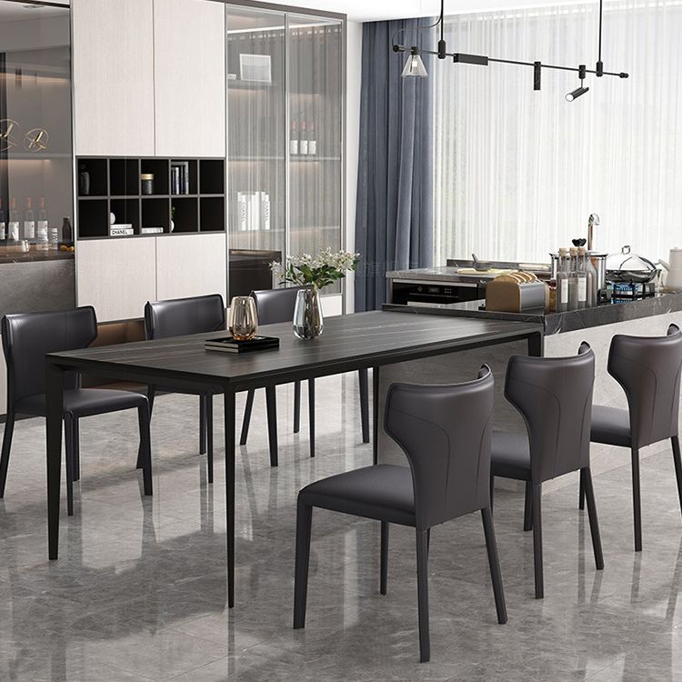 Modern Dinning Tabole with White Marble Rectangle Dining Table for Kitchen
