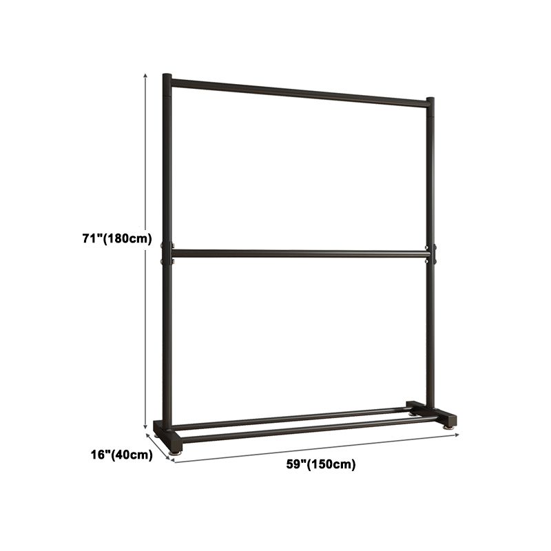 Contemporary Style Open Armoire Stainless Steel Cabinet with Clothing Rod