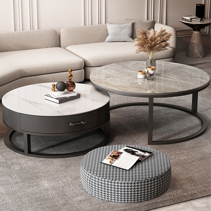 Slate Coffee Cocktail Table Frame Coffee or End Table with Storage Drawers