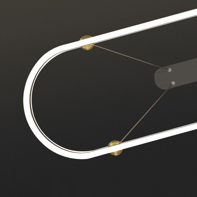 1 lumière ovale île Light moderne lustre moderne Metal Island Plafond Light