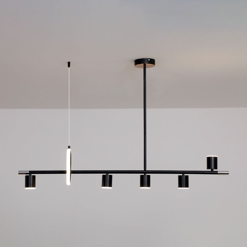 Contemporary Style Cylinder Island Lighting Metal Island Light Fixtures