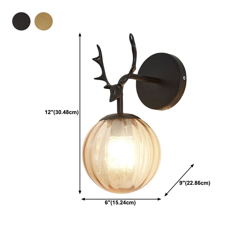 Contemporary Style Ball Wall Mounted Lamps Glass 1 Light Wall Light Sconce