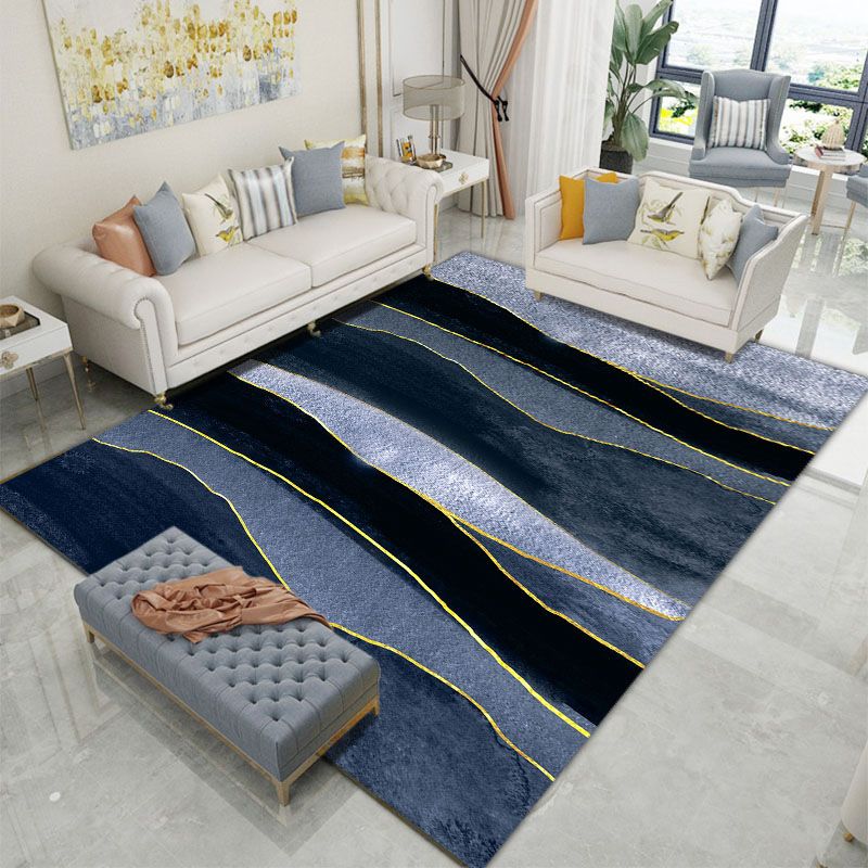 Dark Red Graphic Carpet Polyester Modern Carpet Stain Resistant Carpet for Living Room