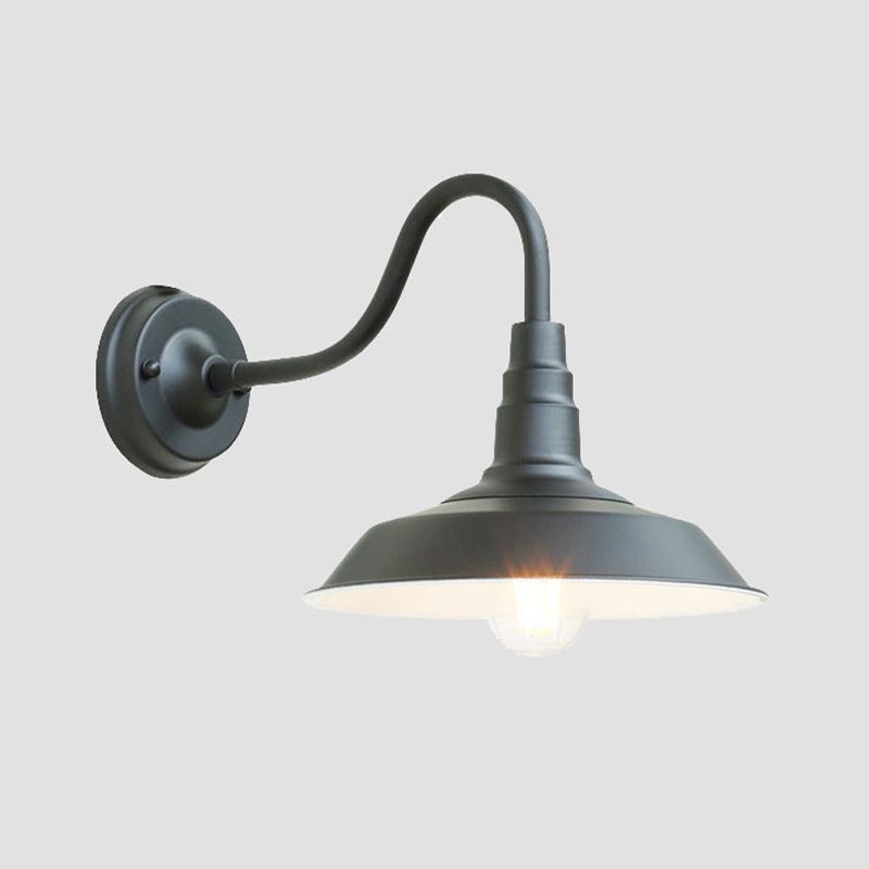 Industrial 1 Light Wall Light Fixture with Metallic Shade for Restaurant