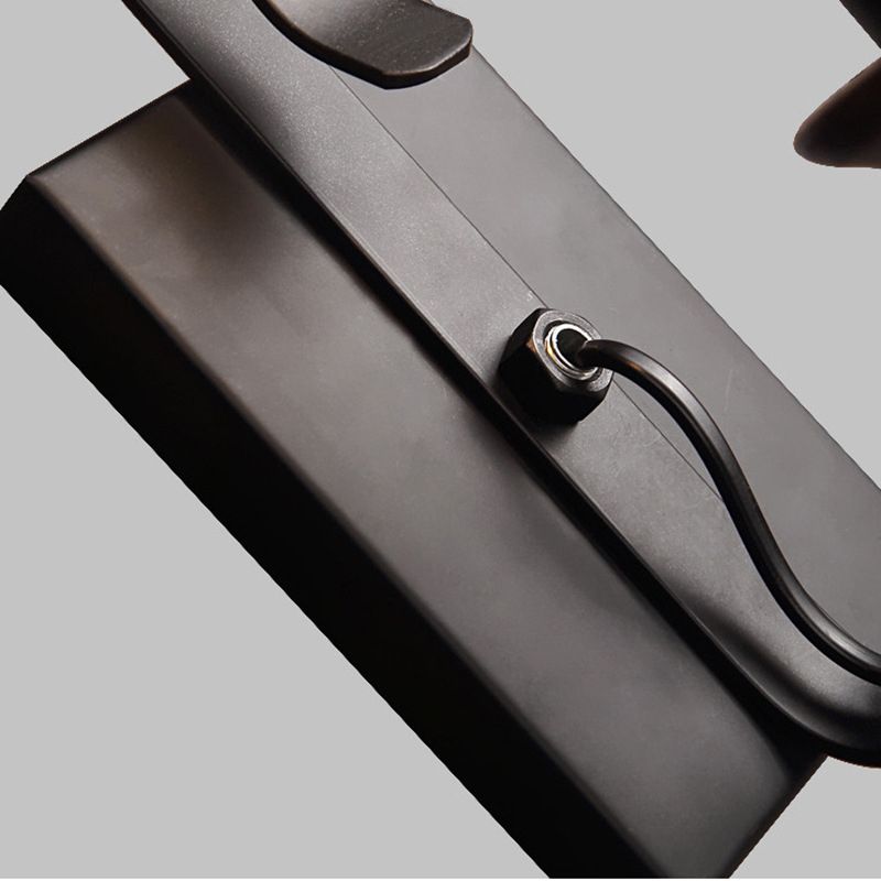 Regular Shape Wall Light Industrial Style Glass 1 Light Wall Lamp in Black