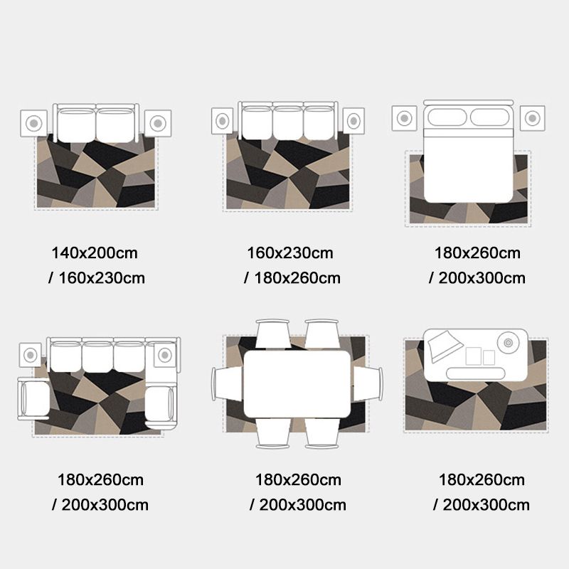Modern geometrisch patroon Gebied Tapijt Modern Polyester Area Tapijt Anti-slip Tapijt voor woonkamer