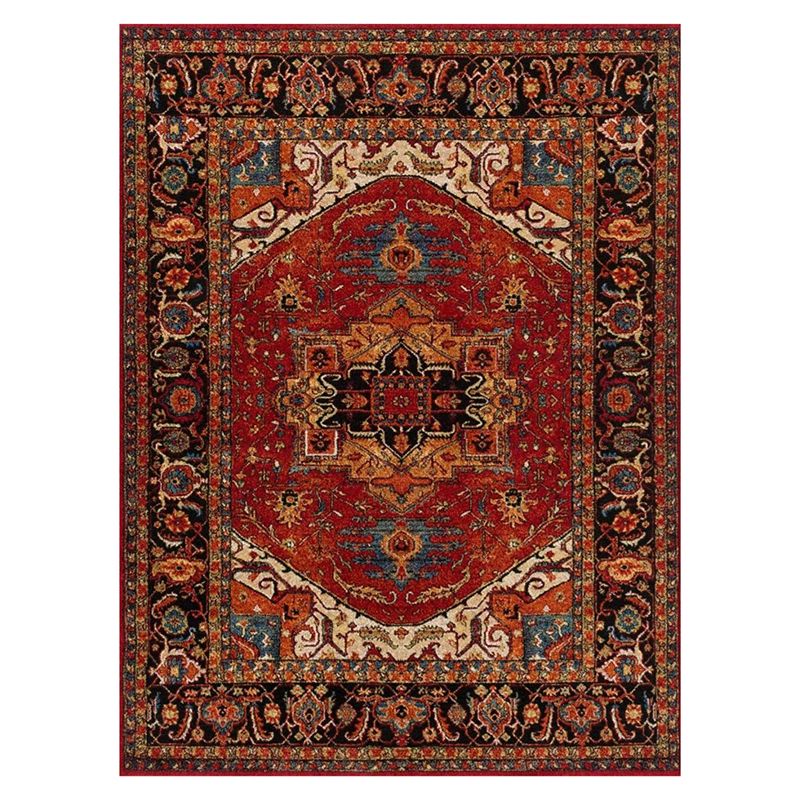 Shabby Chic Ethnic Printed Rug Color Mixed Polyester Area Carpet Stain Resistant Rug for Living Room