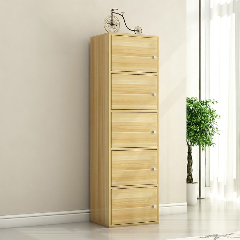 Scandinavian 15.7"L Book Shelf Wood Standard Bookcase With Doors