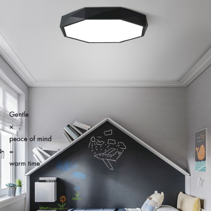 Luz de techo de LED acrílico geométrico en estilo creativo moderno Montaje de vaciado de hierro forjado para dormitorio