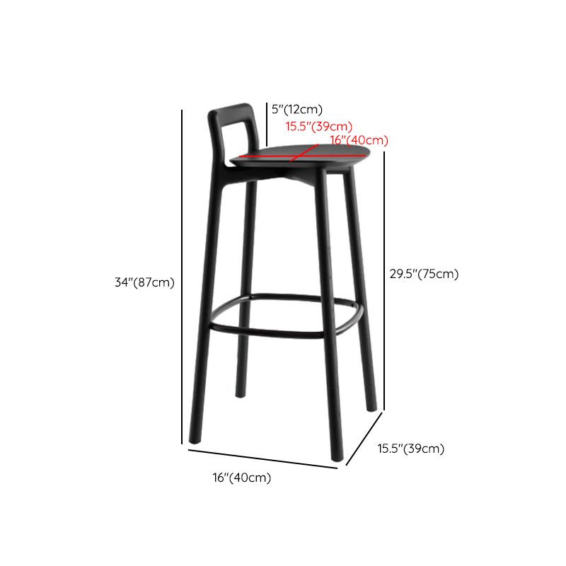 Scandinavian Solid Wood Bar Stool Living Room Faux Leather Counter Stools