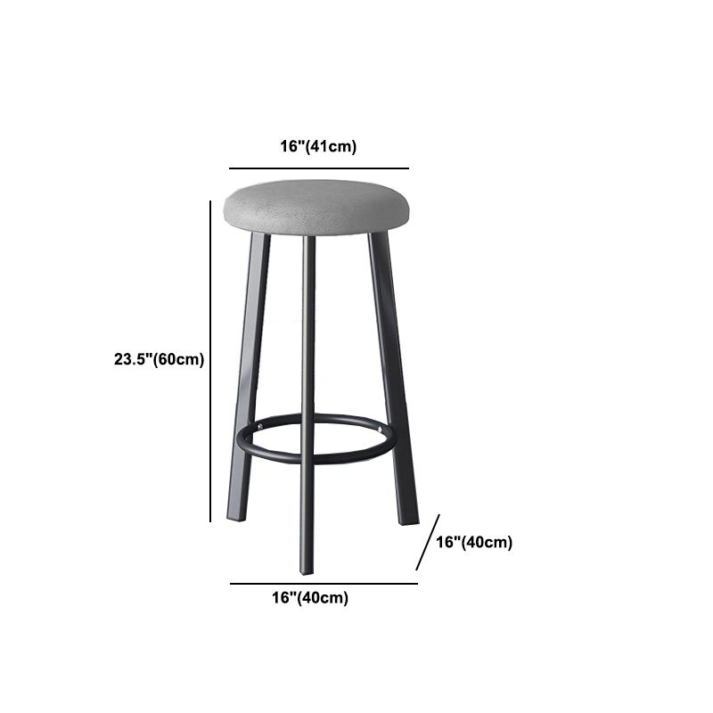 Glam Metal Barstool Fabric Counter Stool in Matte Finish for Home