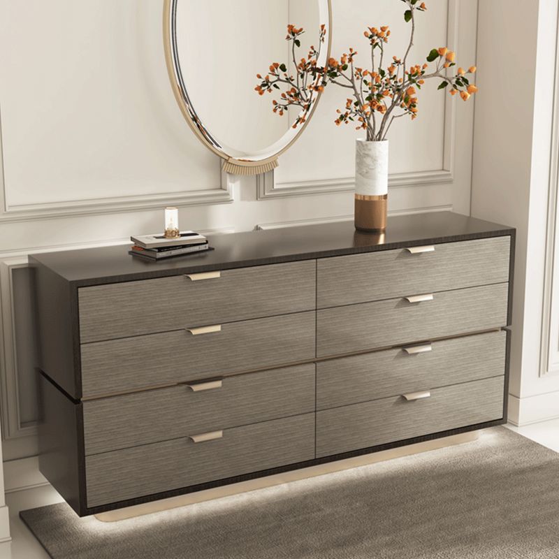 Ultra-Modern Double Dresser Horizontal Birch Storage Chest Dresser for Bedroom