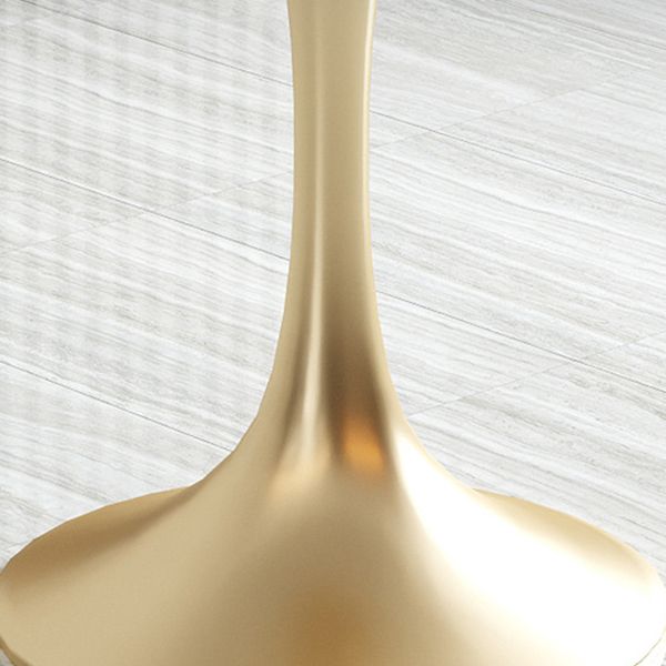 Metal Traditional Luxury Round Table White Sintered Stone Top Table with Tulip Base