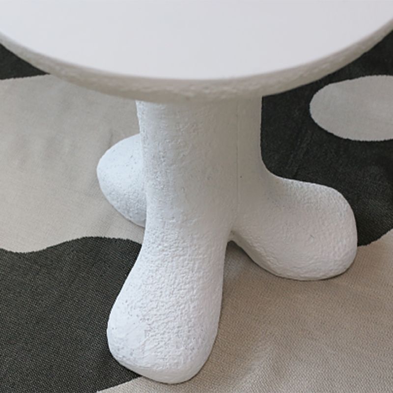 White Corner Table Unique Shape 3 Legs End Table, 19.7" W x 19.7" D x 24" H