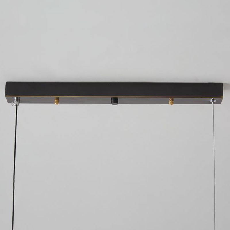 3/4-Light Contemporary Kitchen Island Lighting Shaded Ceiling Light in Golden/Black