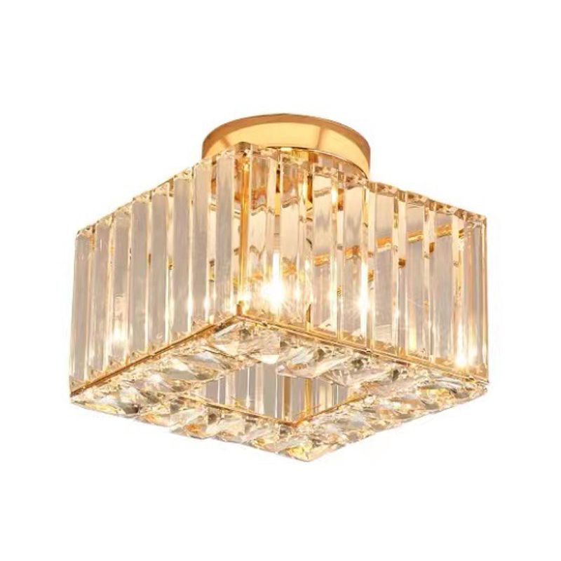 1-Light Modern Style Flush Mount Crystal Ceiling Light for Aisle