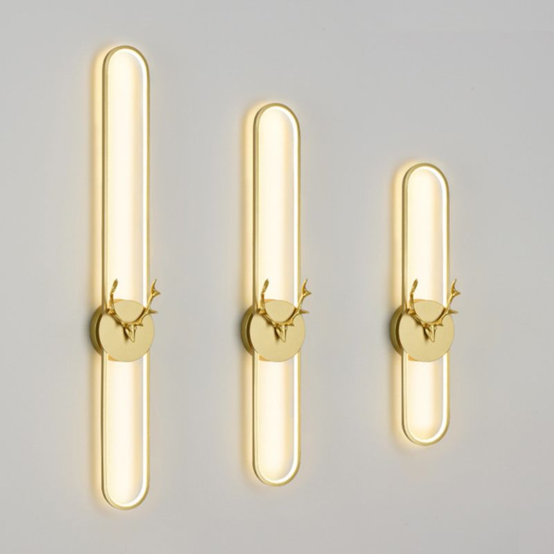 1-Light Linear Sconce Light Fixture Modern Metal Wall Light for Bedroom