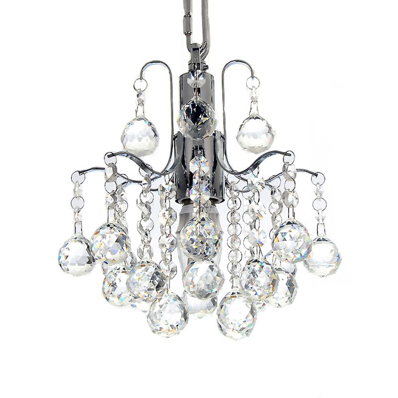 Kristallen bol gebogen arm kroonluchter chroom afwerking kale lamp kroonluchter