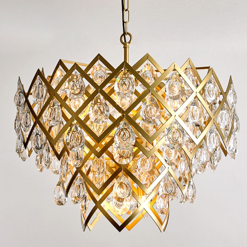 Accesorio de lámpara de lámpara de metal posmoderno lámpara de araña de oro para sala de estar