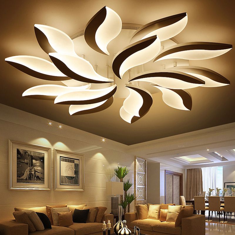 Witte bladvormige inbouwverlichting Hedendaags 3/12/15 lichts Acryl LED semi-inbouw plafondlamp