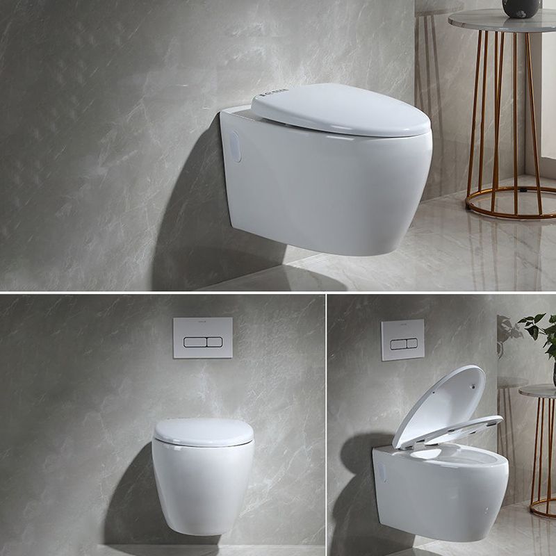 Modern Wall Mount Toilet Bowl 1-Piece Urine Toilet with Slow Close Seat for Washroom