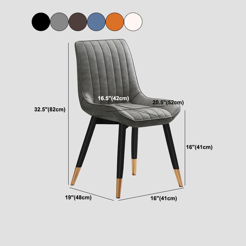 Glam Faux Leather Dining Chair Parsons Chair in Matte Finish for Home