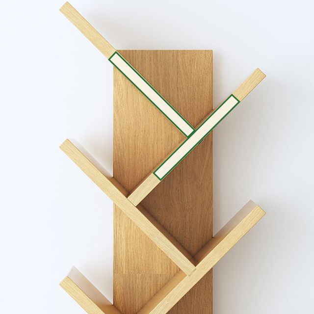 Contemporary Living Room Etagere Shelf Manufactured Wood Bookshelf