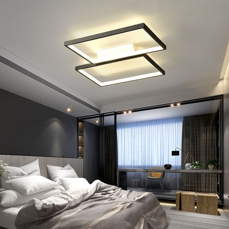 Rechthoek Flush Mount Plafond Licht Hedendaagse Acryl Plafond Mount Light Armatuur voor Woonkamer