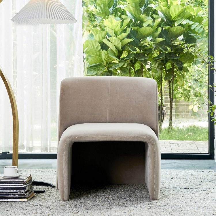 Solid Colo Contemporary Accent Chair Sled Velvet Accent Room Chair