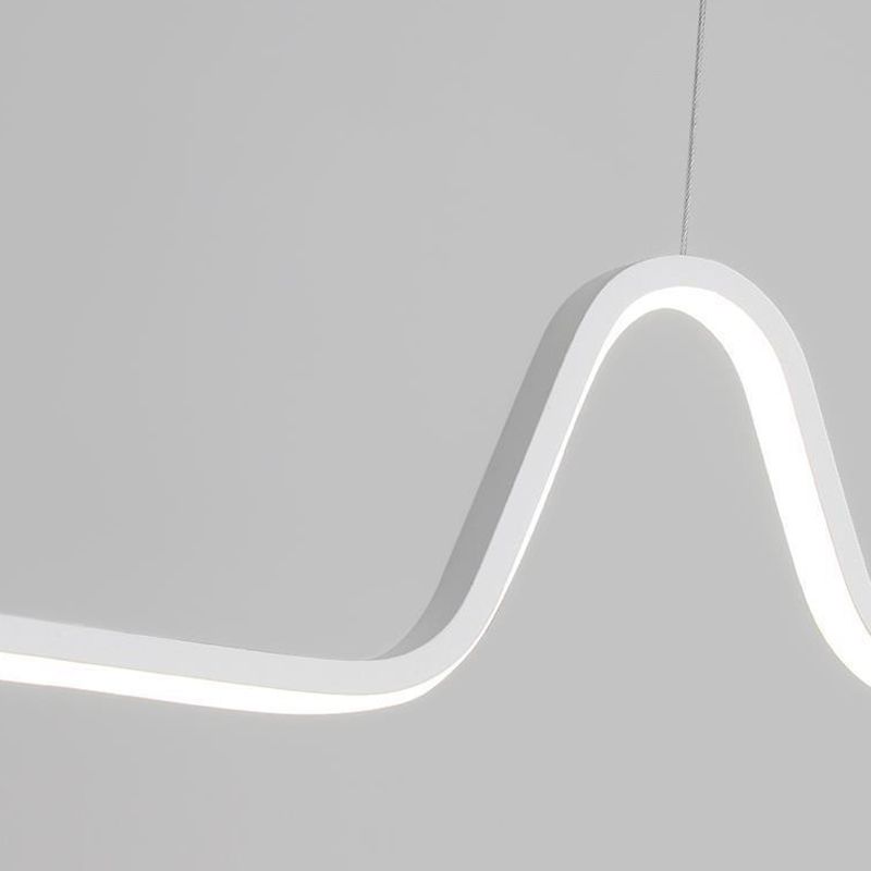 Modern White 3-Light Kitchen Island Lighting LED Ceiling Light for Bedroom