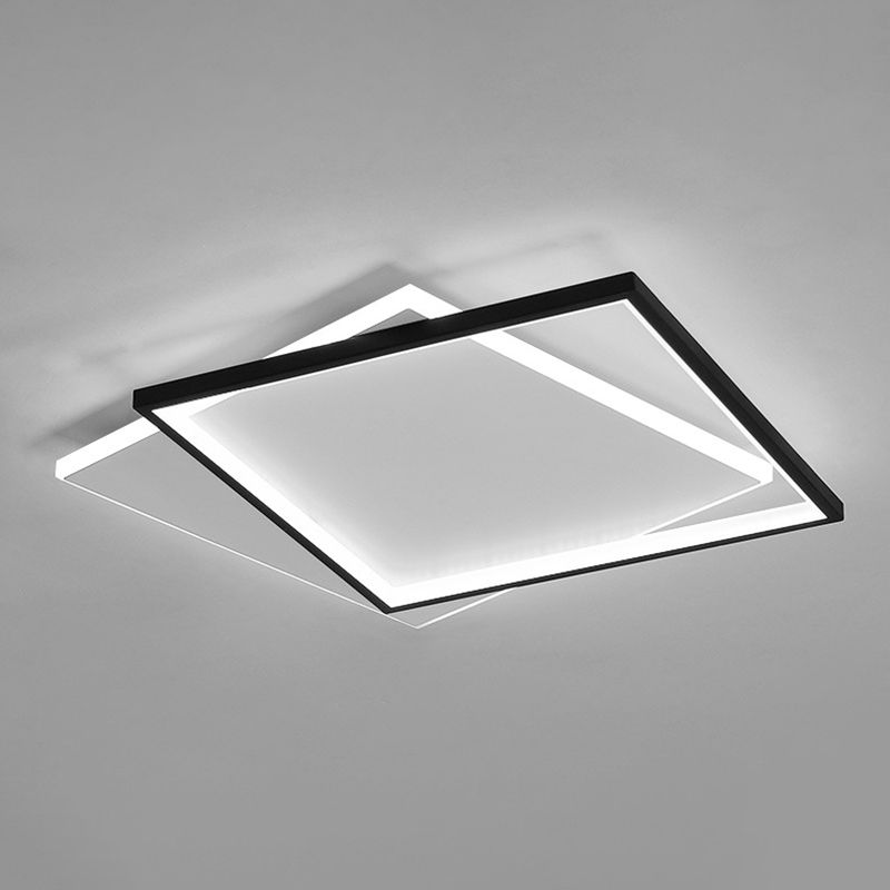 Geometrical Acrylic Flush Mount Ceiling Light Simplicity LED Black-White Flush Mount Light