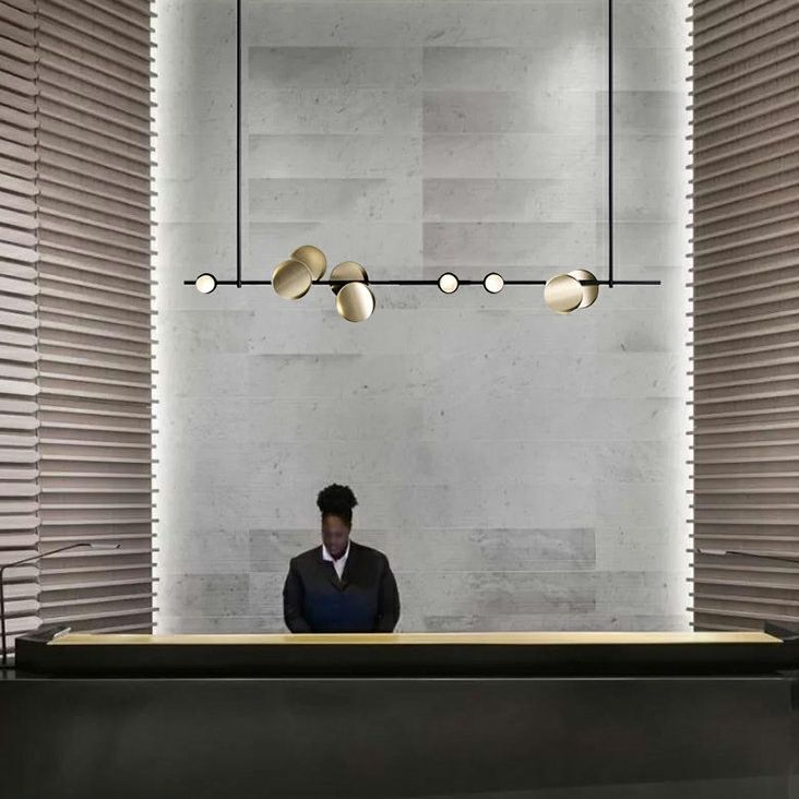 Modern Island Pendant Lamps 9-Light Restaurant Hanging Light Fixtures with Metal Shade